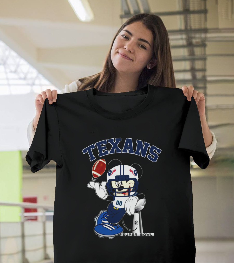 Texans Mickey Nfl Super Bowl Football T-Shirt