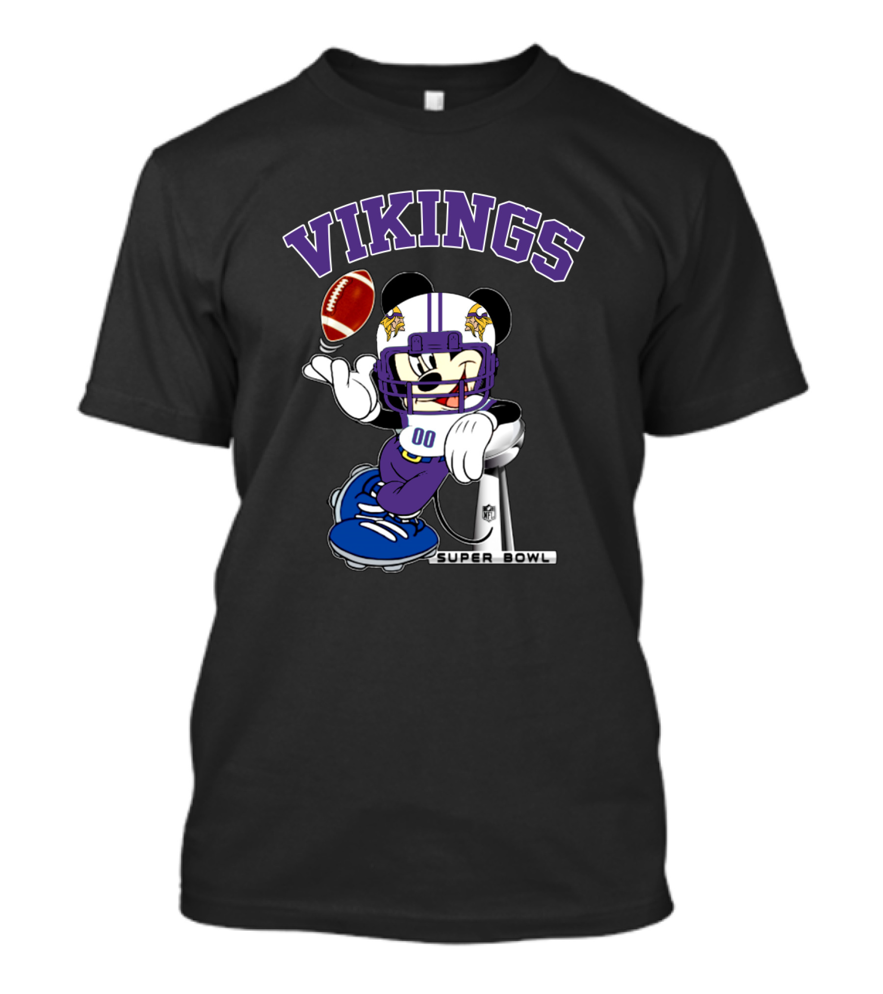 Vikings Minnesota Mickey Nfl Super Bowl Football T-Shirt