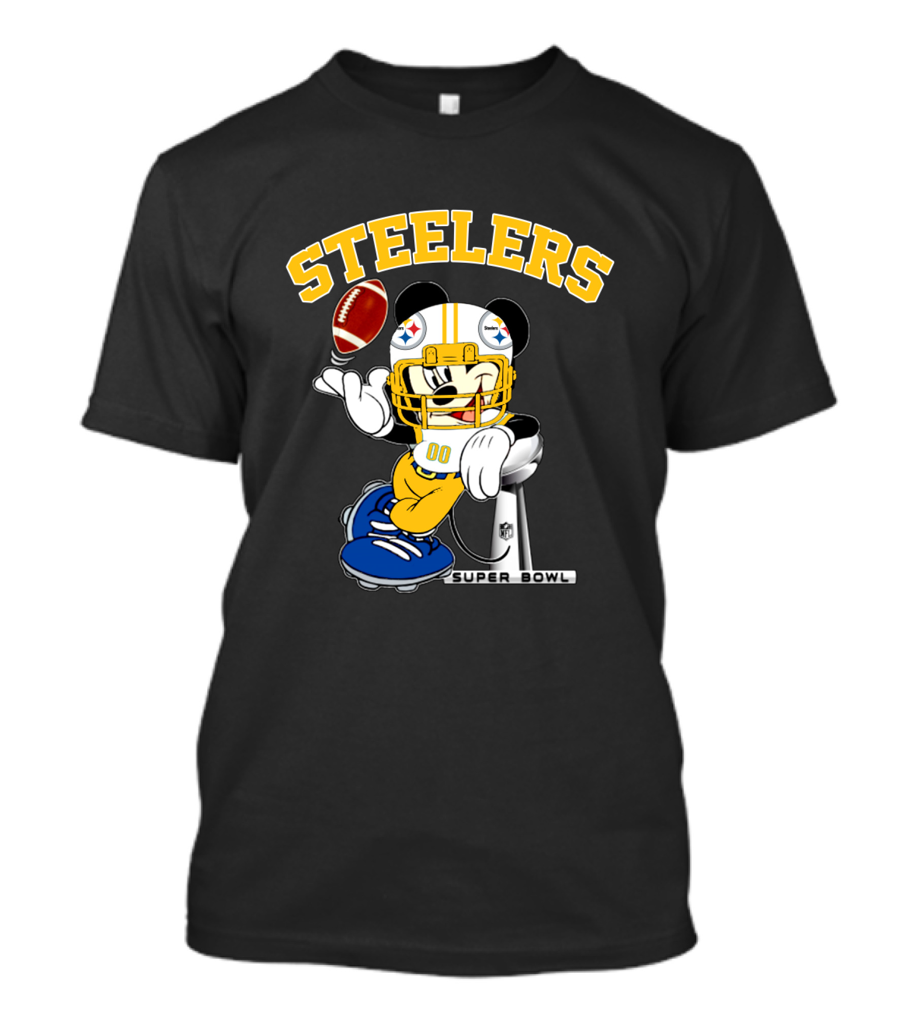 Steelers Mickey Nfl Super Bowl Football Character T-Shirt