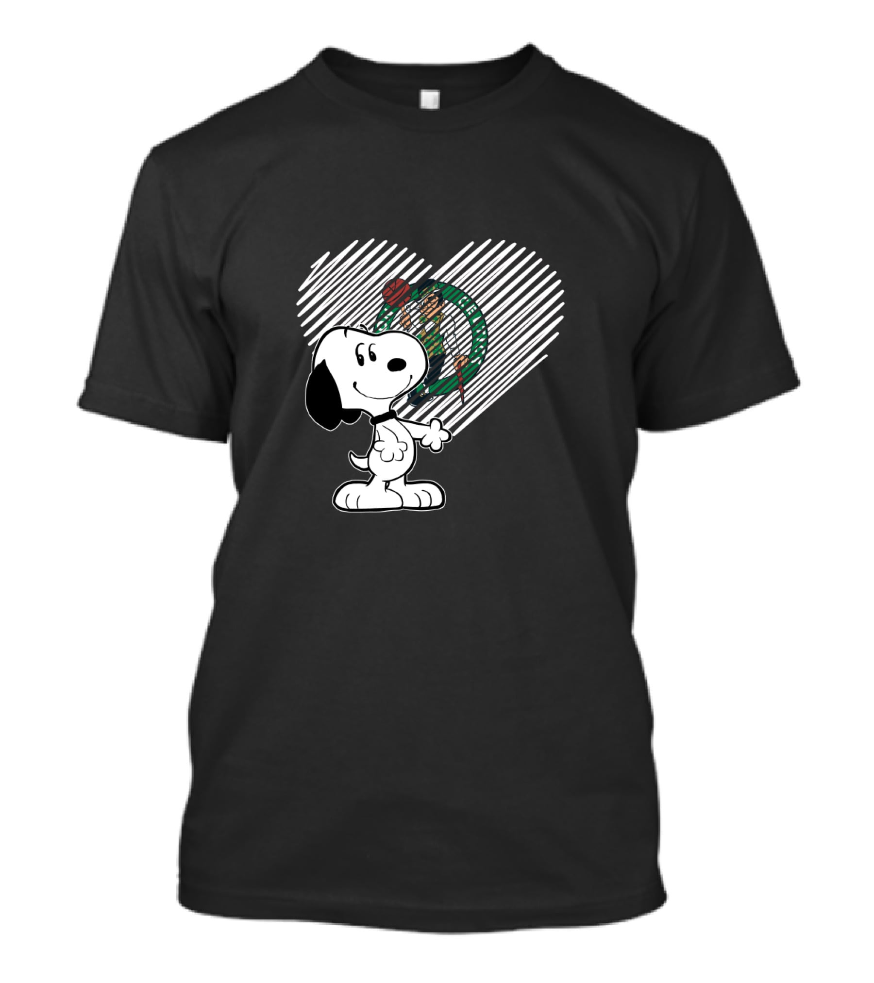 Snoopy Heart Boston Celtics Basketball Fans T-Shirt