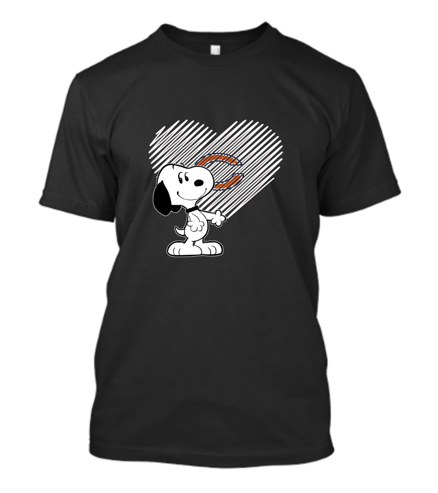 Snoopy Loves Chicago Bears Heart Design For Fans T-Shirt