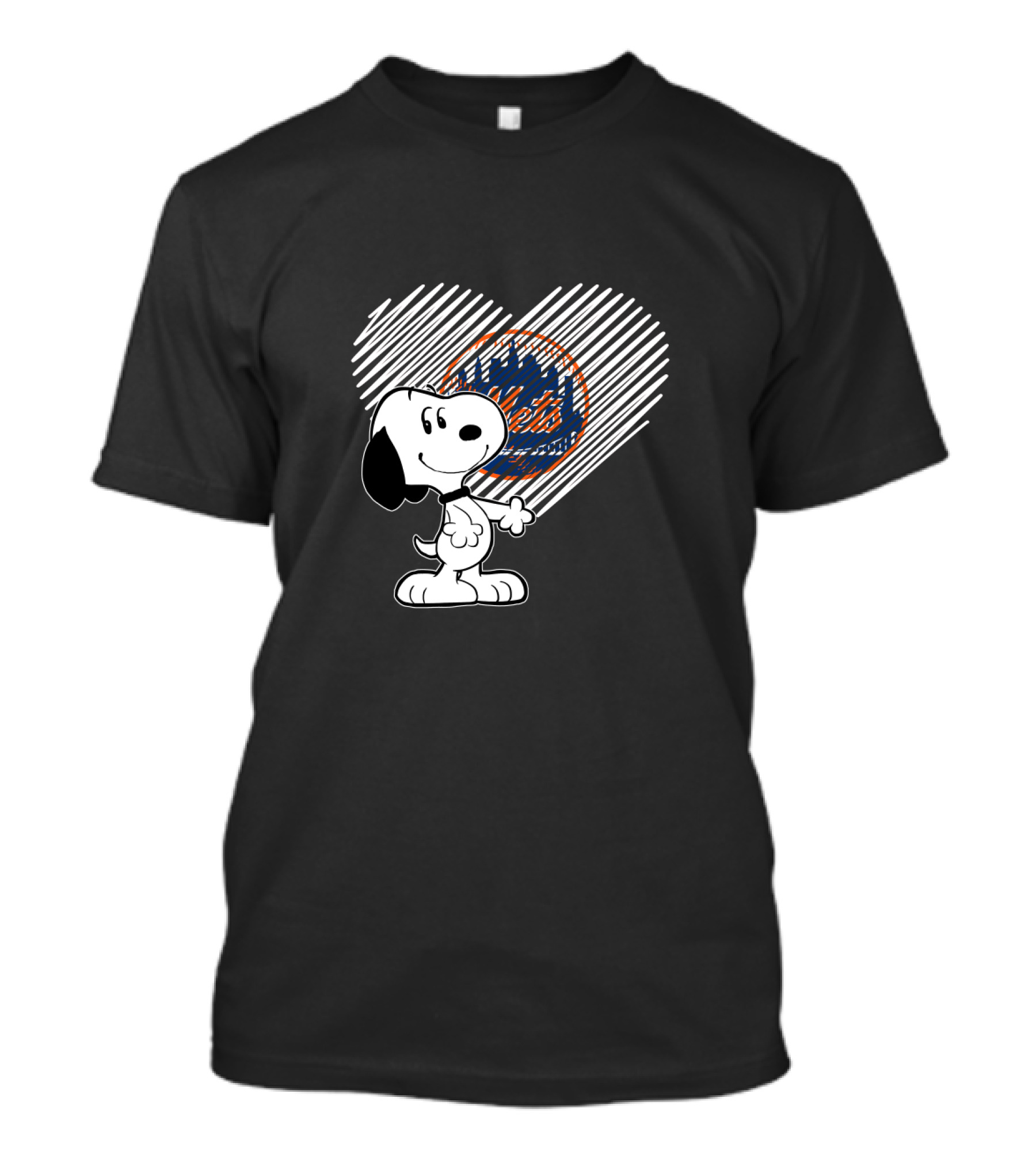 Snoopy Heart New York Mets Baseball Fan Iconic Peanuts Character T-Shirt