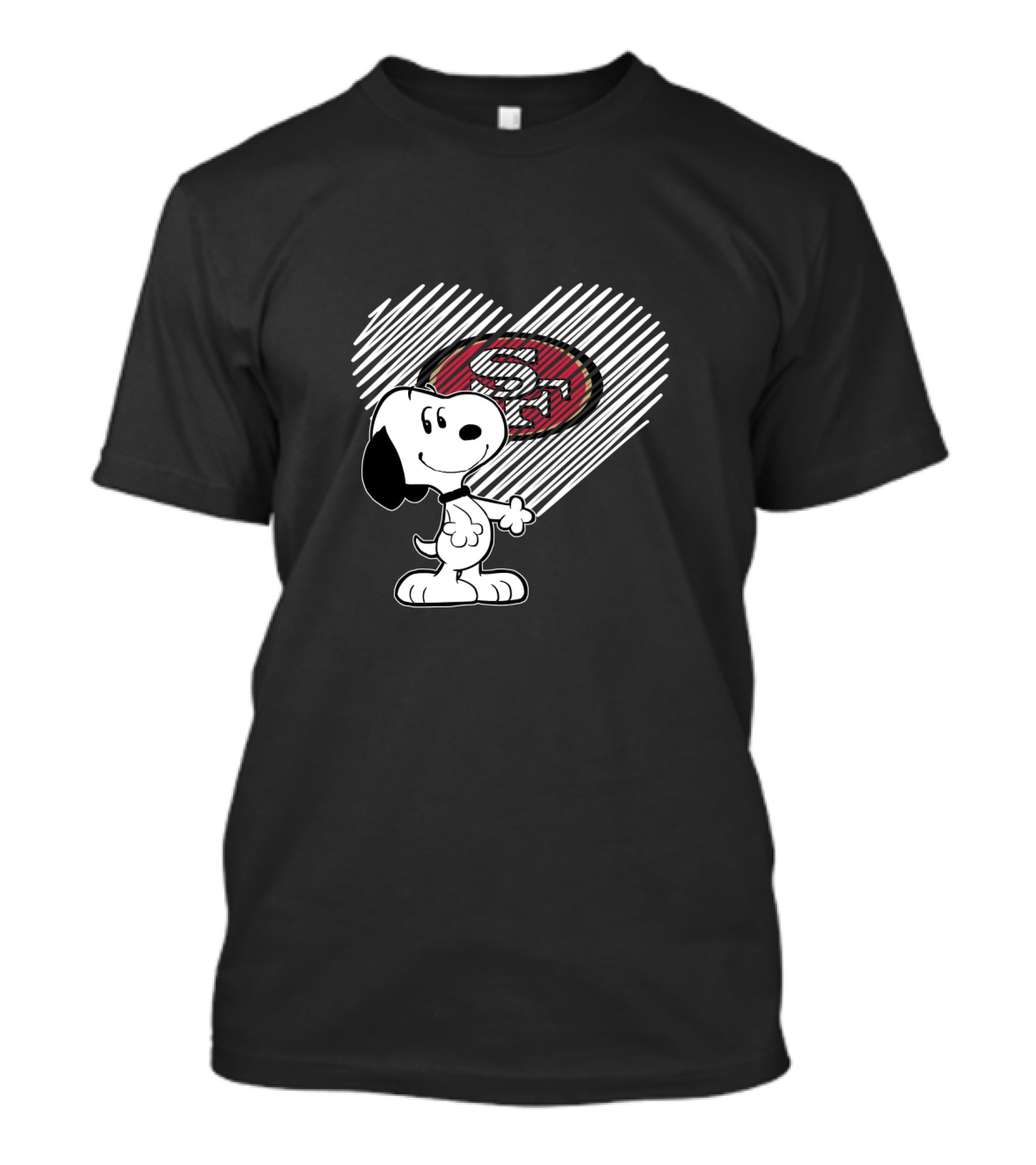 Snoopy Heart San Francisco 49ers Logo Fan Love T-Shirt