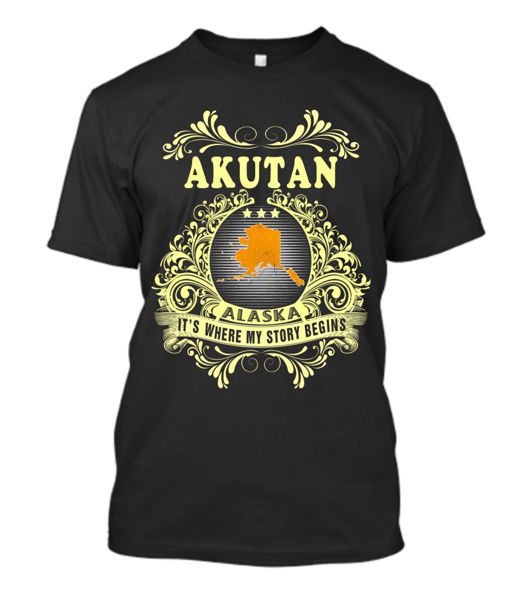 Akutan Alaska It's Where My Story Begins Vintage Map T-Shirt