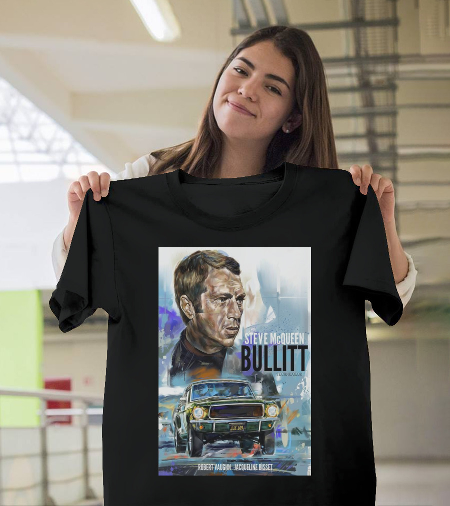 STEVE MCQUEEN BULLITT ROBERT VAUGHN JACQUELINE BISSET TECHNICOLOR MOVIE T-Shirt