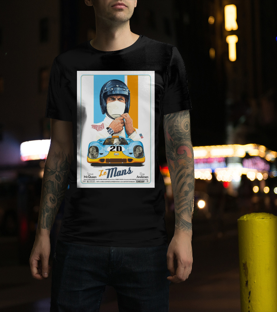Steve Mcqueen Le Mans Gulf Driver 20 Elga Andersen T-Shirt