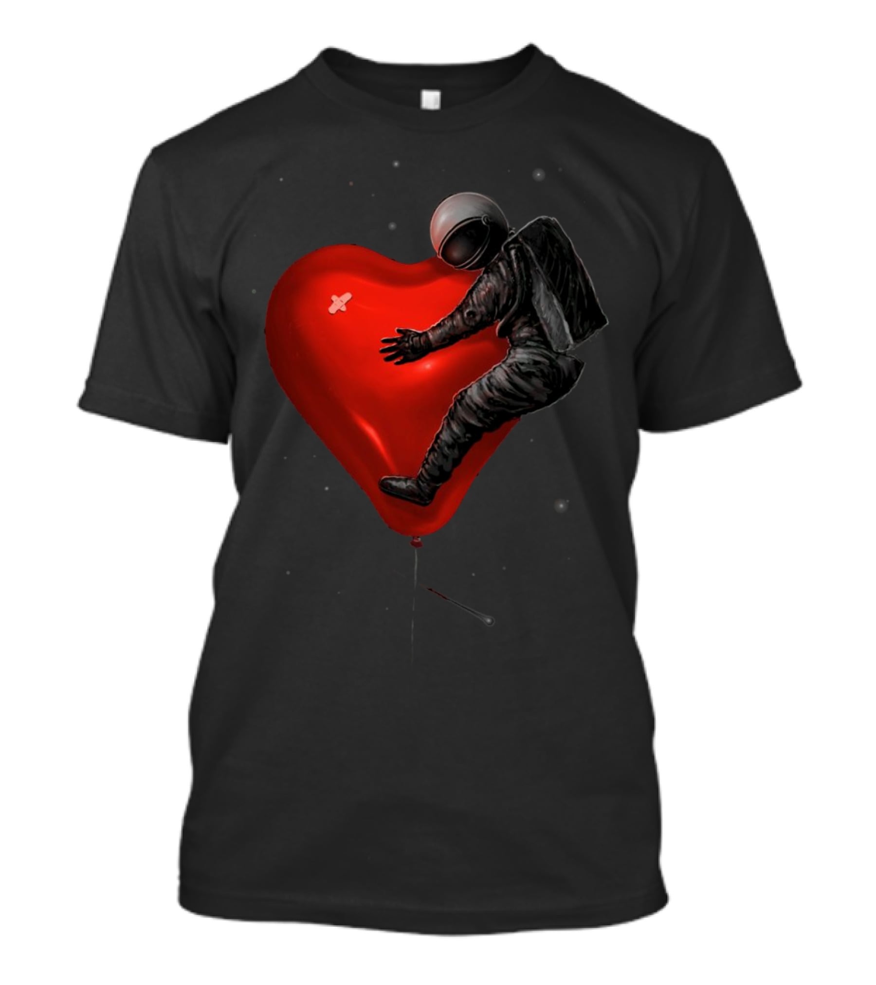 Space Astronaut Embraces Heart Balloon T-Shirt