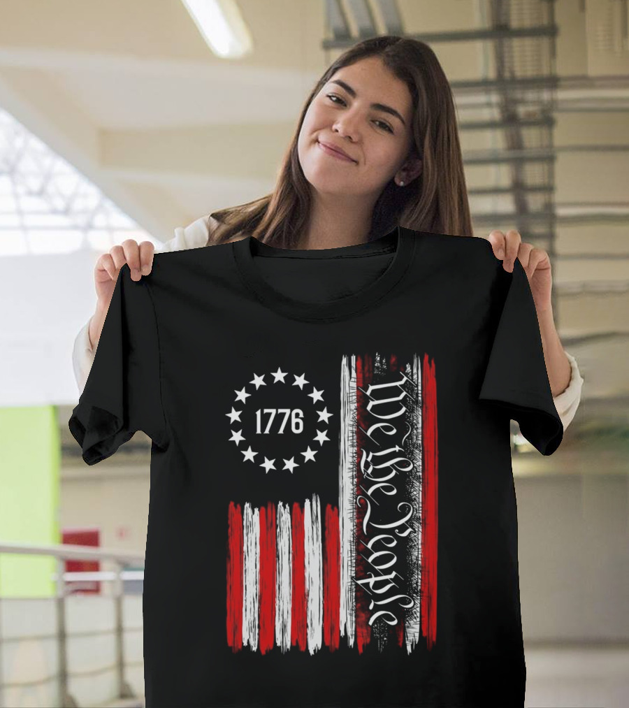 We The People 1776 American Patriotic Flag Stars Stripes T-Shirt