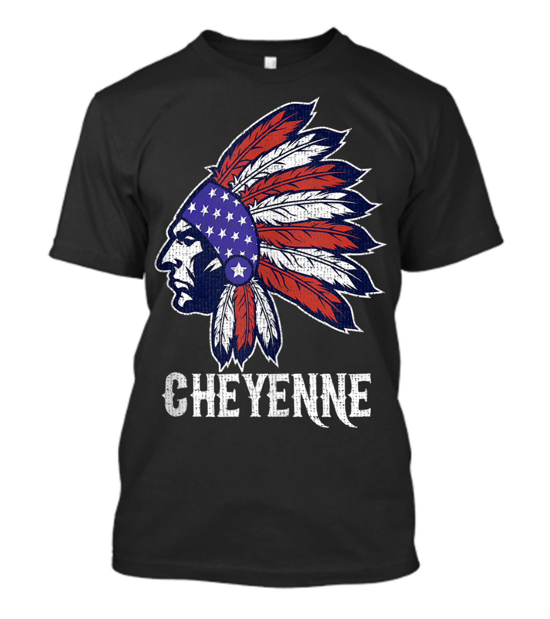 Cheyenne Native American Flag Headdress Pride T-Shirt