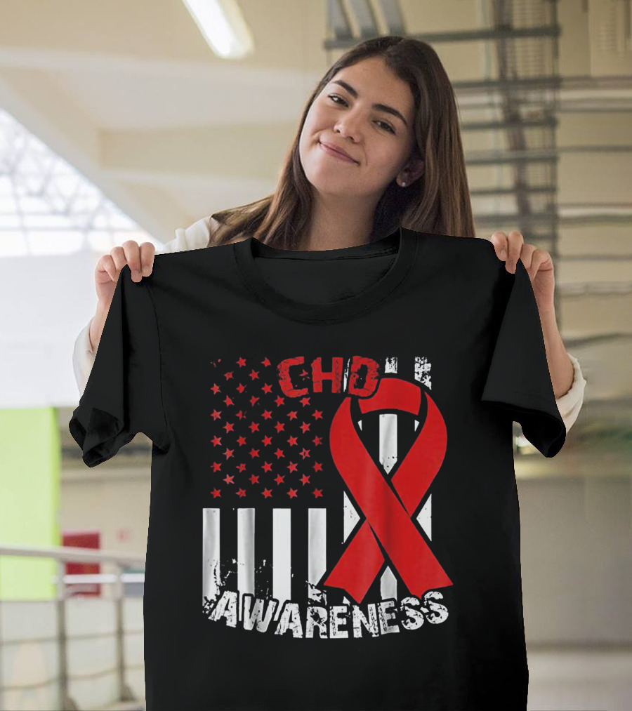 CHD Awareness Congenital Heart Defect Survivor Ribbon T-Shirt
