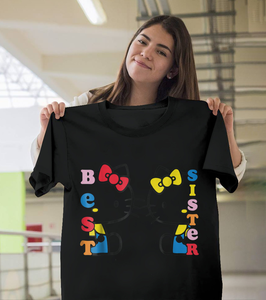 Hello Kitty Mimmy Best Sister Black Bow T-Shirt