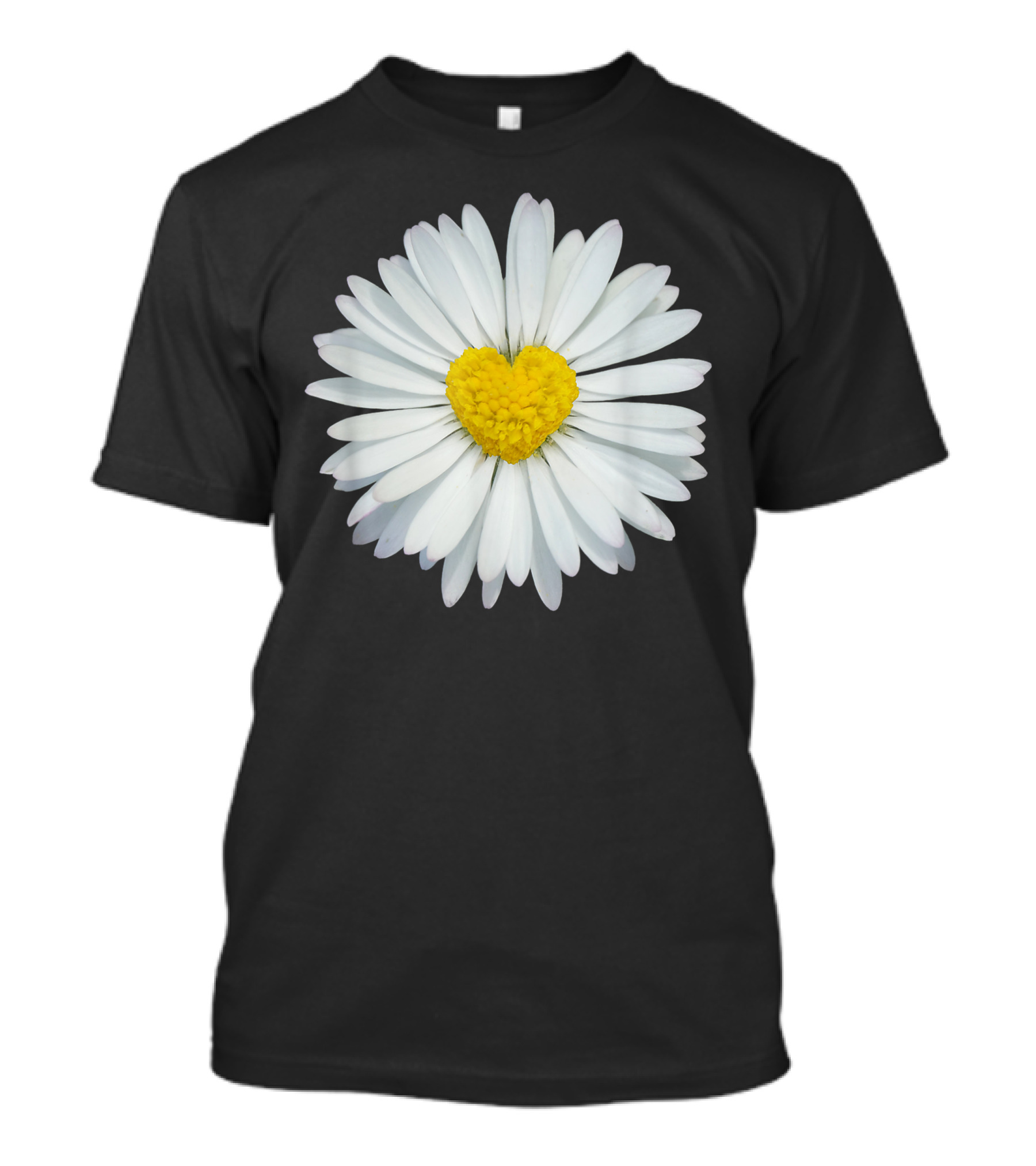 White And Yellow Heart Daisy Blossom T-Shirt