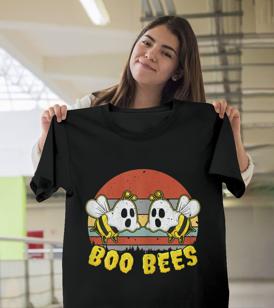 Boo Bees Retro Ghostly Bees Halloween Humor T-Shirt