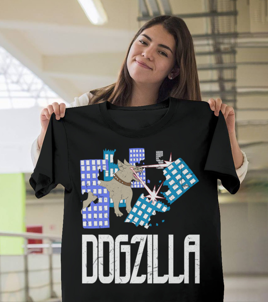 DOGZILLA Laser-Eyed Dog Rampaging Through Skyscrapers T-Shirt