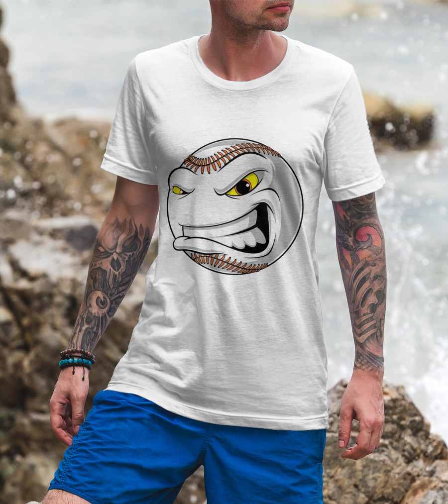 Angry Baseball Face With Fierce Expression T-Shirt