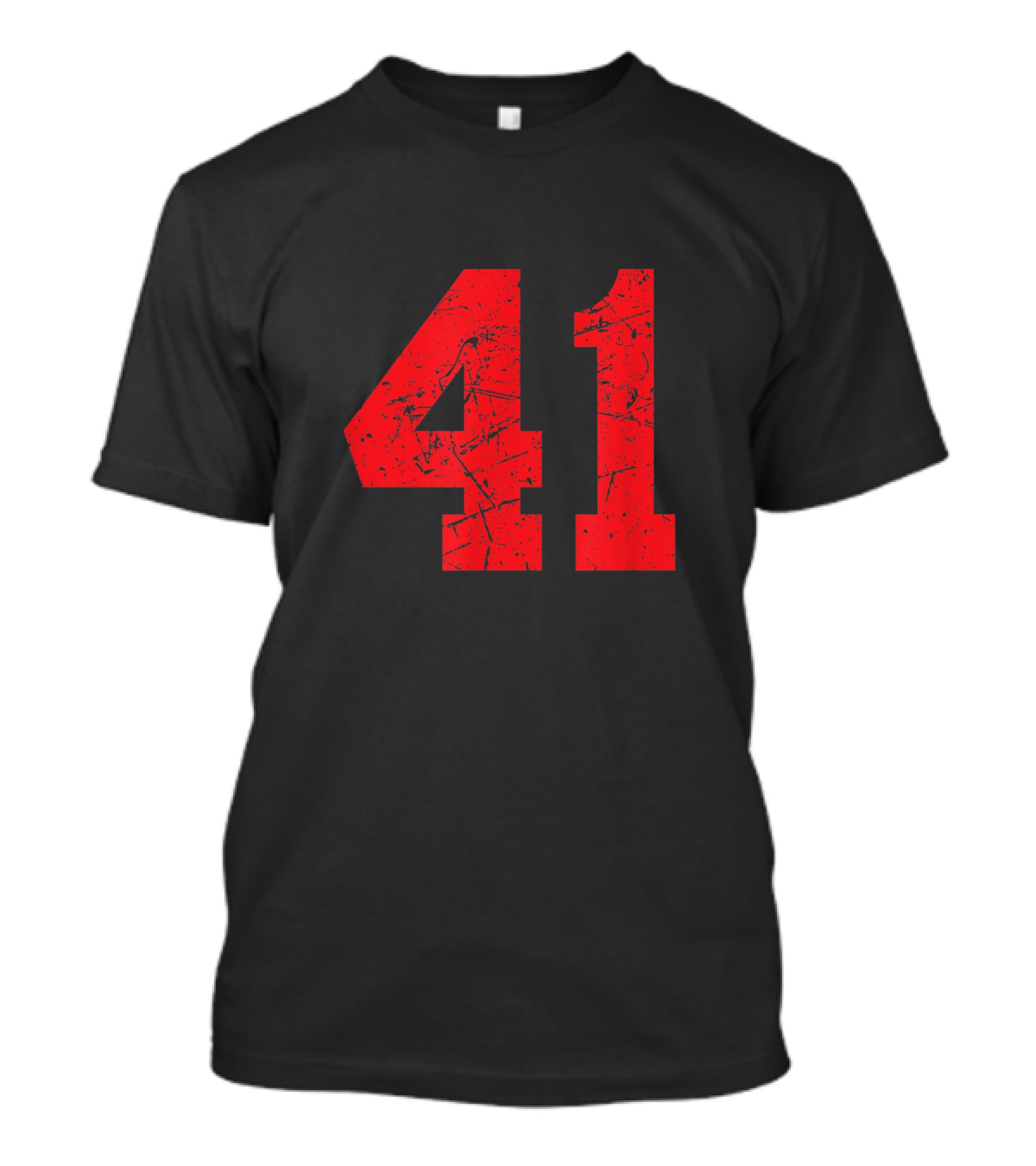 41 Sports Jersey Red Grunge Text T-Shirt