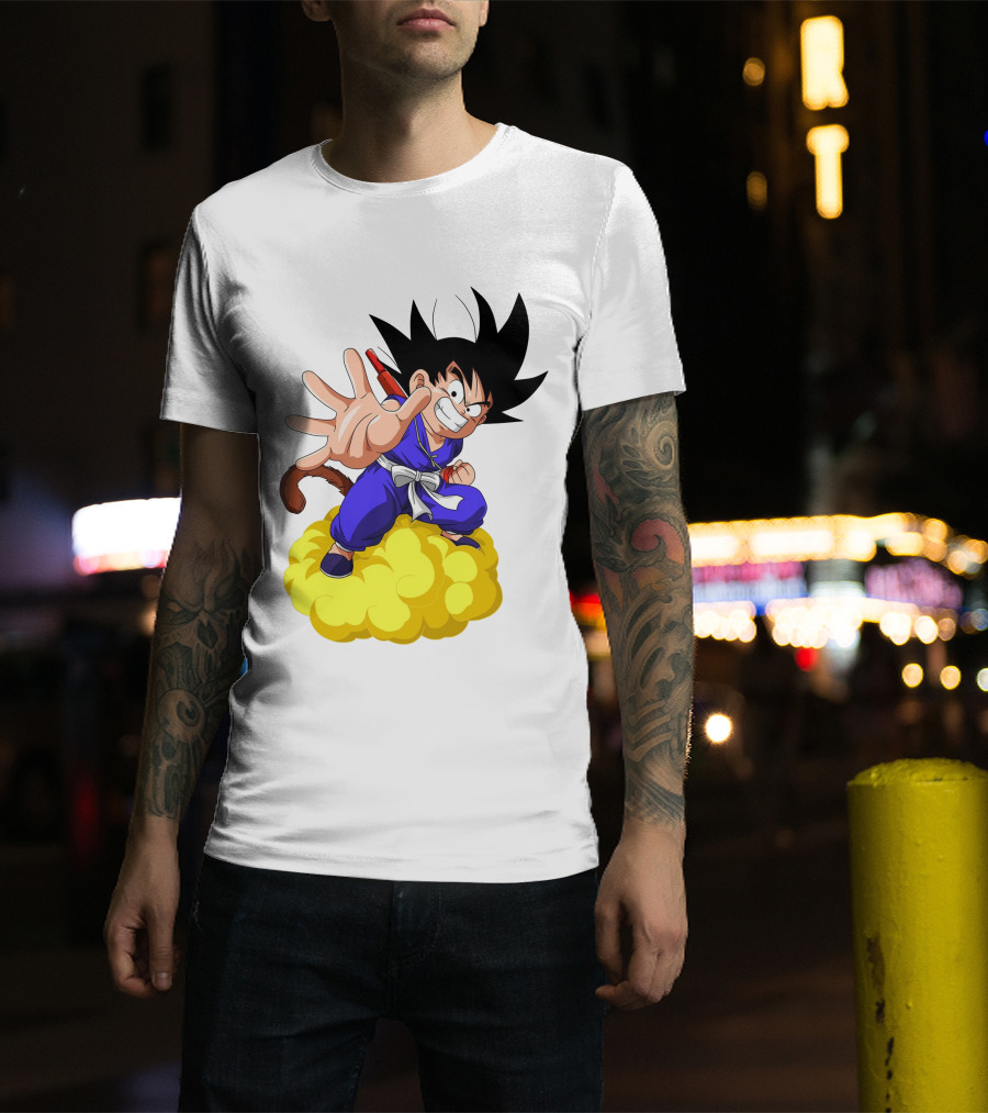 Goku Kid Riding Flying Nimbus Dragon Ball Classic Image T-Shirt