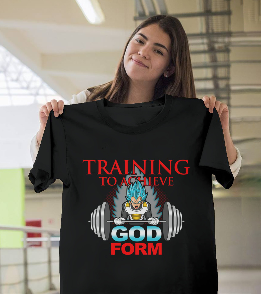 Training to Achieve God Form Weightlifting Warrior T-Shirt