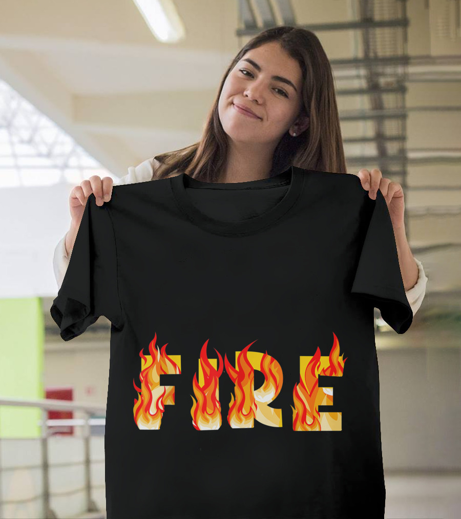 FIRE Couple DIY Flame Letters T-Shirt
