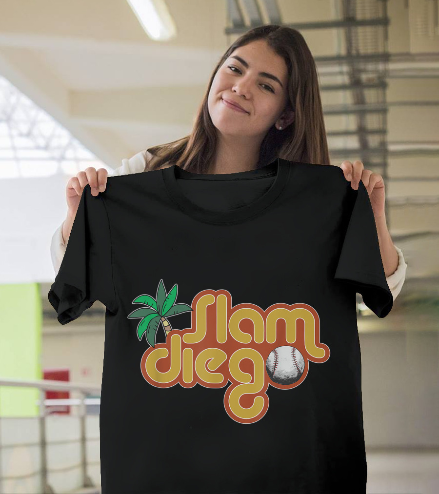 Slam Diego Baseball Palm Tree Baseball T-Shirt