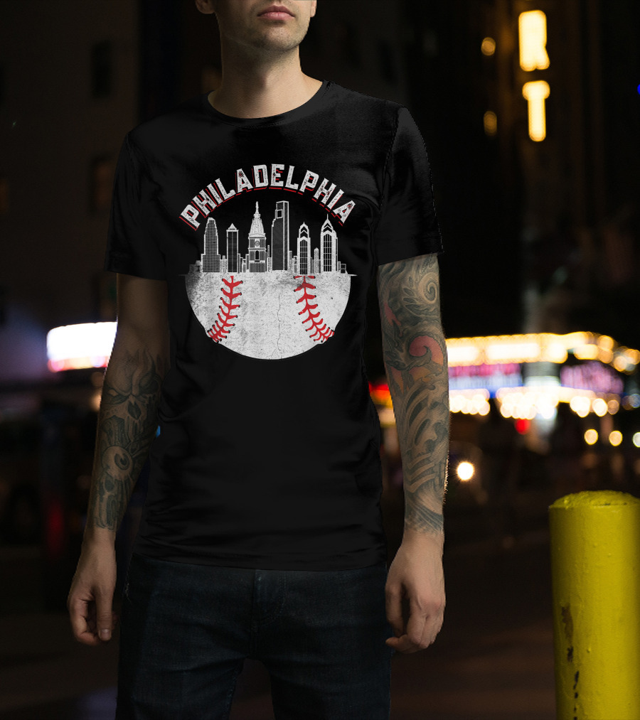Philadelphia Skyline Baseball T-Shirt