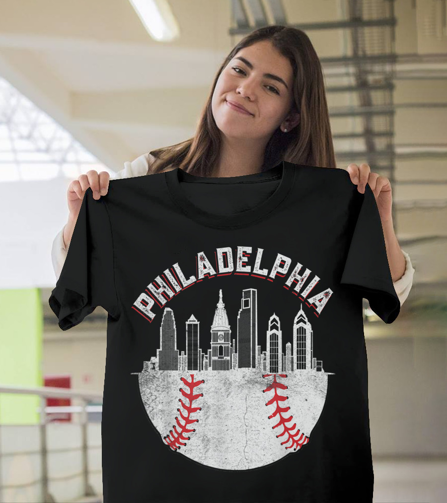 Philadelphia Skyline Baseball T-Shirt