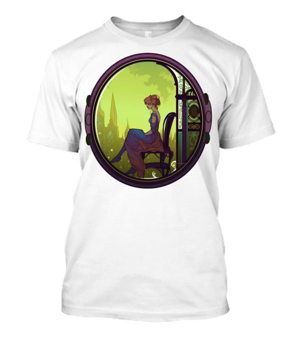 Thoughtful Rest In Tranquil Art Nouveau Serenity T-Shirt