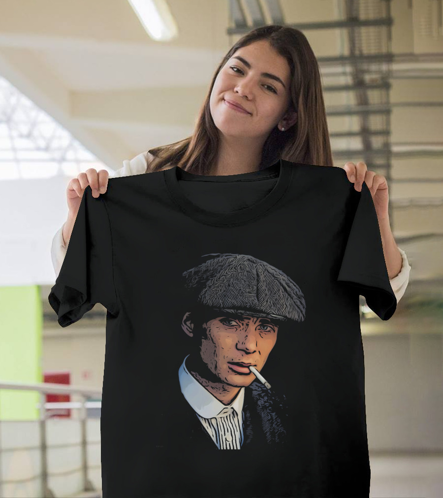 Thomas Shelby Peaky Blinders Smoking Cap Iconic T-Shirt