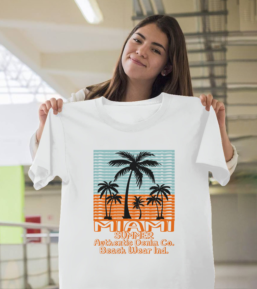 MIAMI SUMMER Authentic Denim Co. Beach Wear Ind T-Shirt