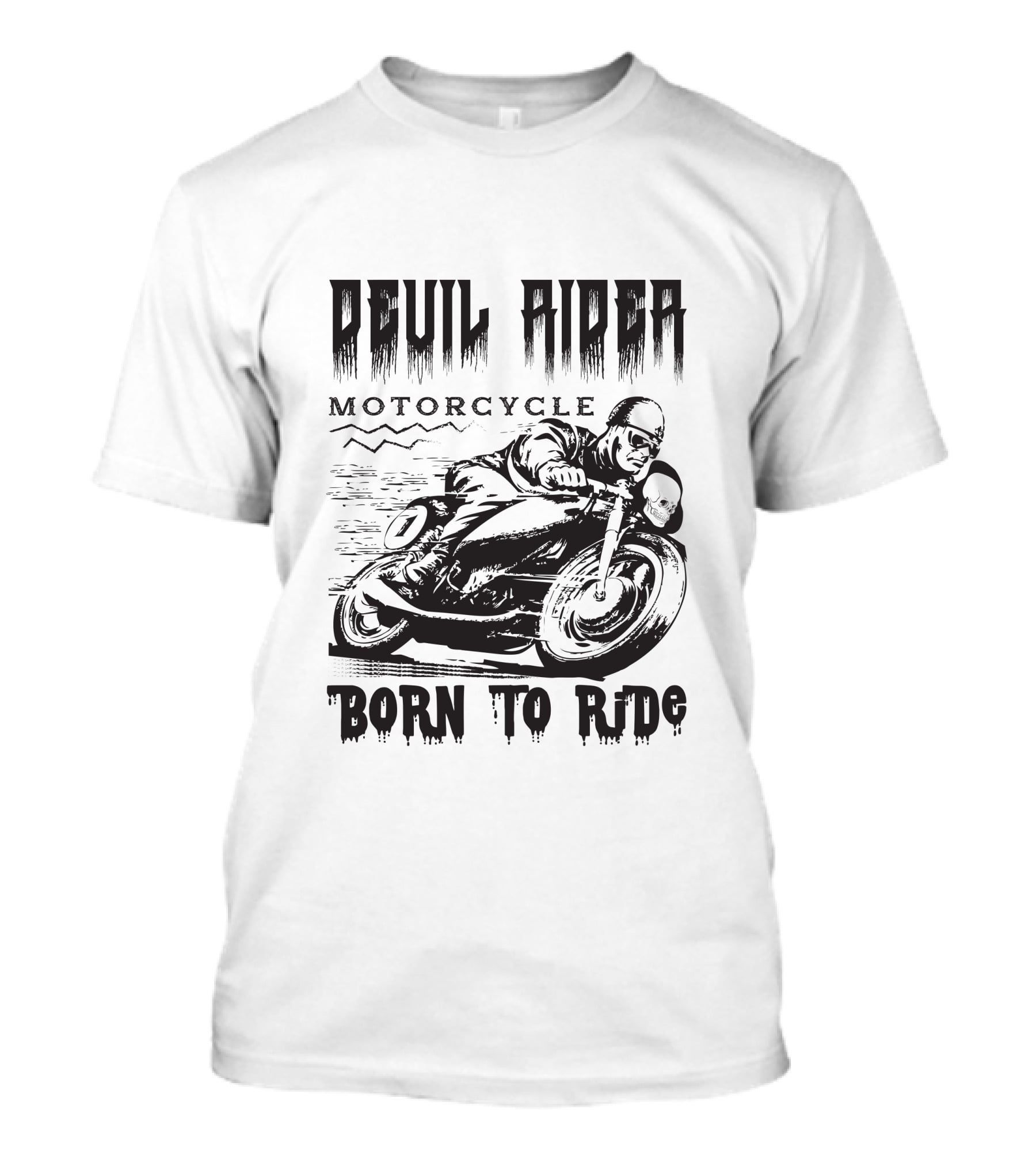 Devil Rider Motorcycle Born To Ride T-Shirt