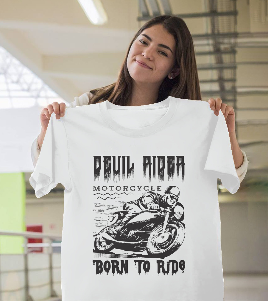 Devil Rider Motorcycle Born to Ride T-Shirt