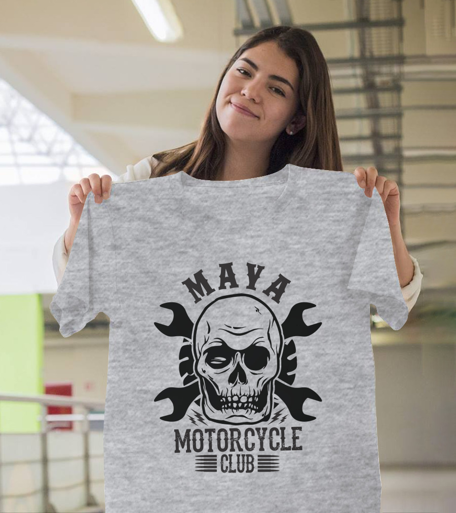 Maya Motorcycle Club Skull Wrench T-Shirt