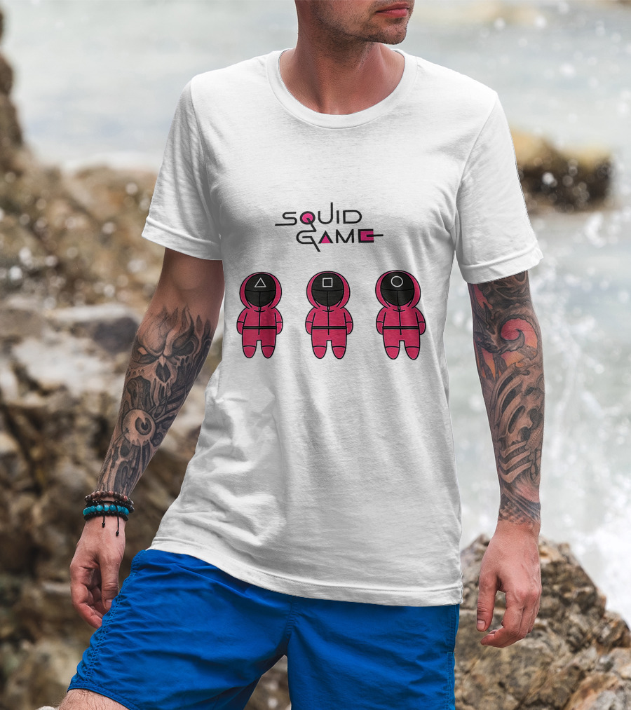 Chibi Squid Game Korean Drama Horror Movie Characters T-Shirt