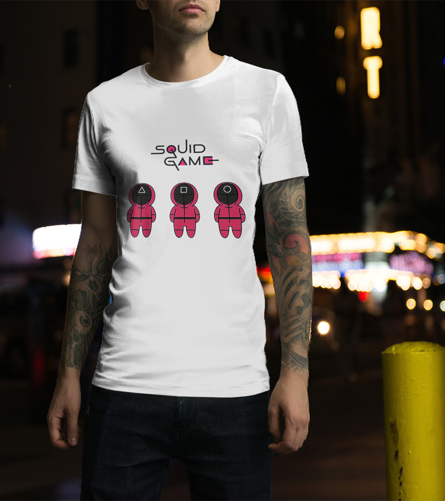 Chibi Squid Game Korean Drama Horror Movie Characters T-Shirt