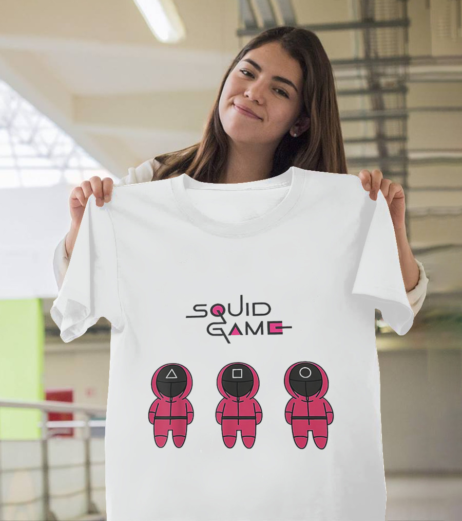 Chibi Squid Game Korean Drama Horror Movie Characters T-Shirt