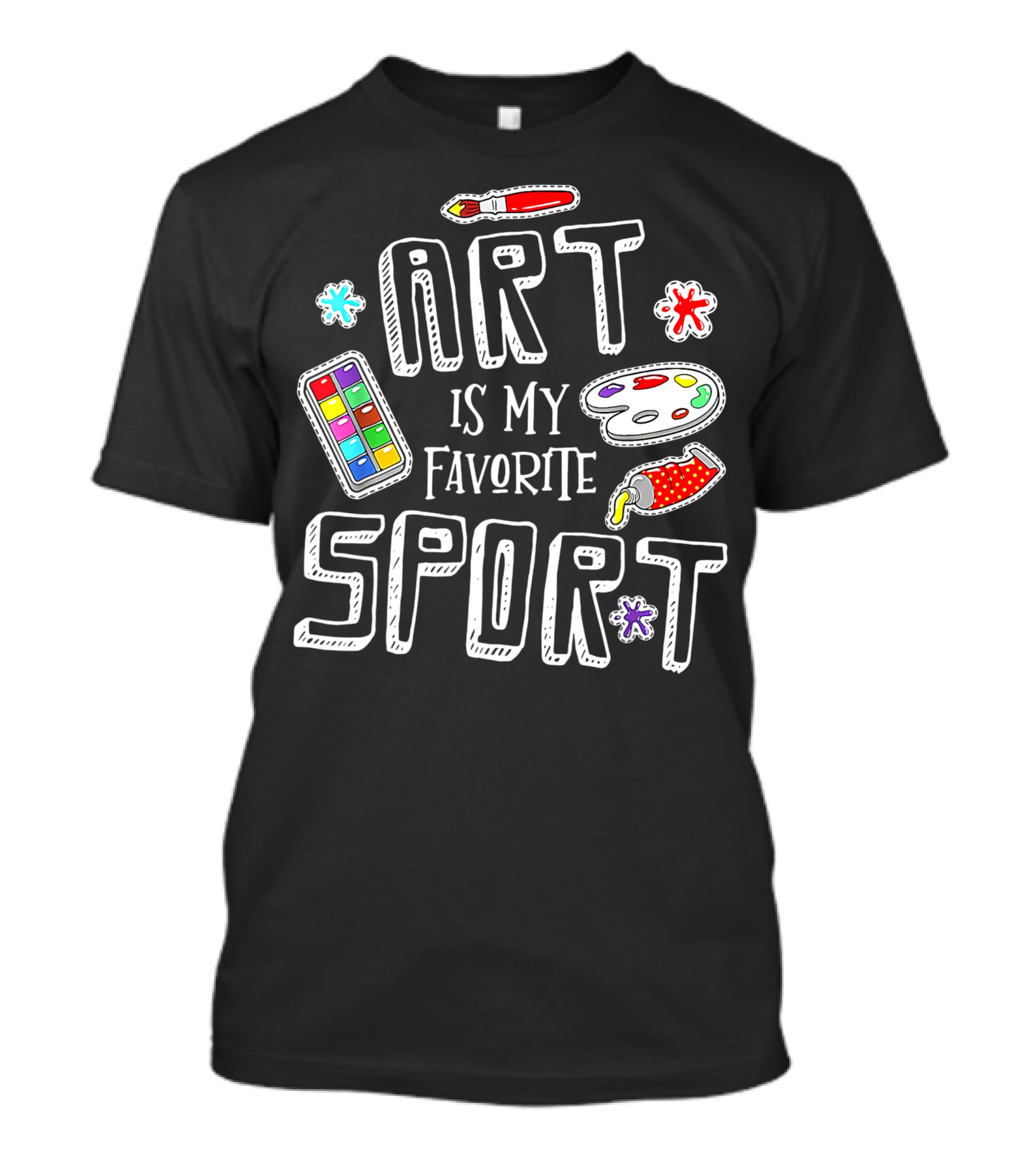 Art Is My Favorite Sport Painter's Palette Brushes Colors T-Shirt