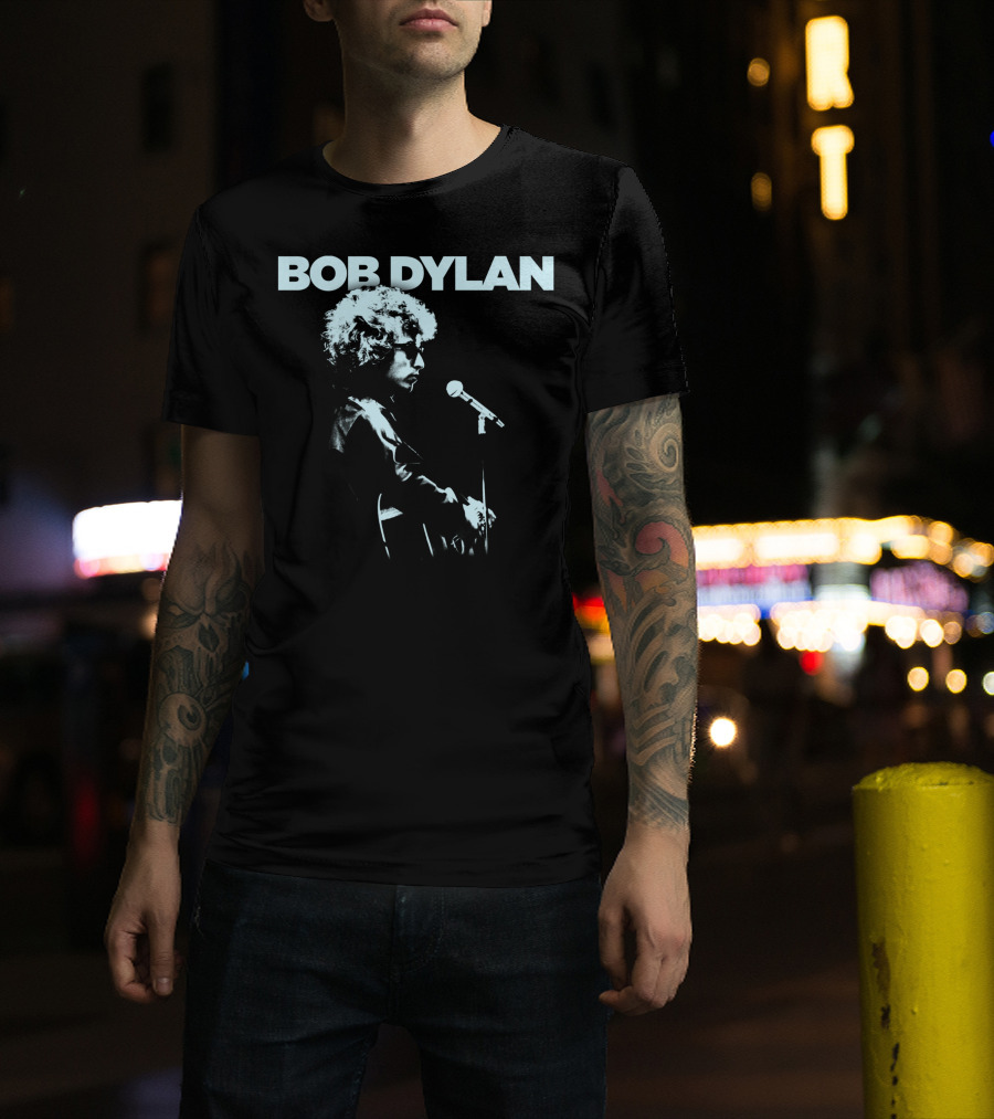 Bob Dylan Profile Microphone T-Shirt
