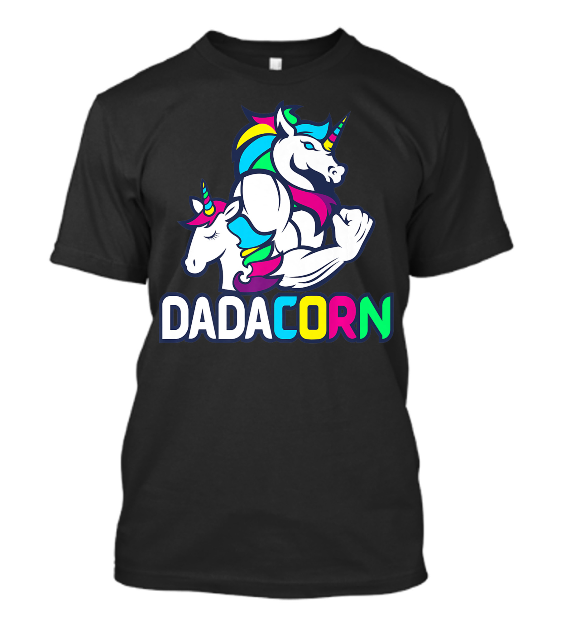 Dadacorn Unicorn Dad Muscle Rainbow Magic T-Shirt