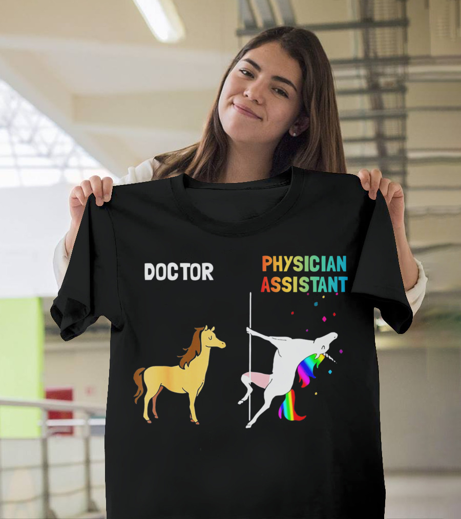 Doctor Unicorn Physician Assistant Rainbow Dance T-Shirt