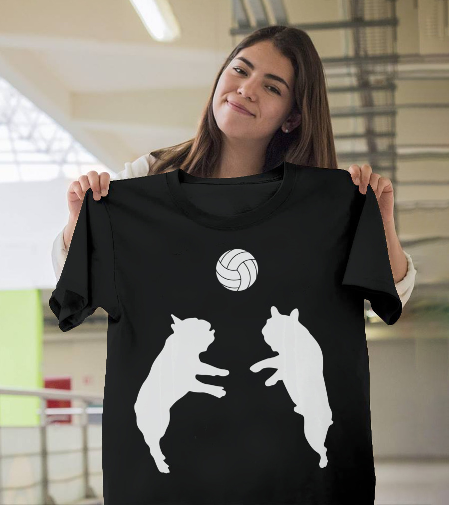 Frenchie Volleyball French Bulldog Playing Ball T-Shirt