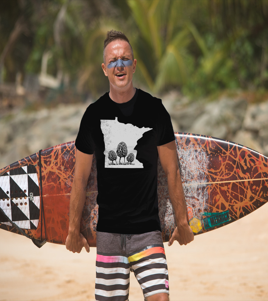 Minnesota Morel Mushroom Hunting Foraging Shrooming Hunter State Map T-Shirt