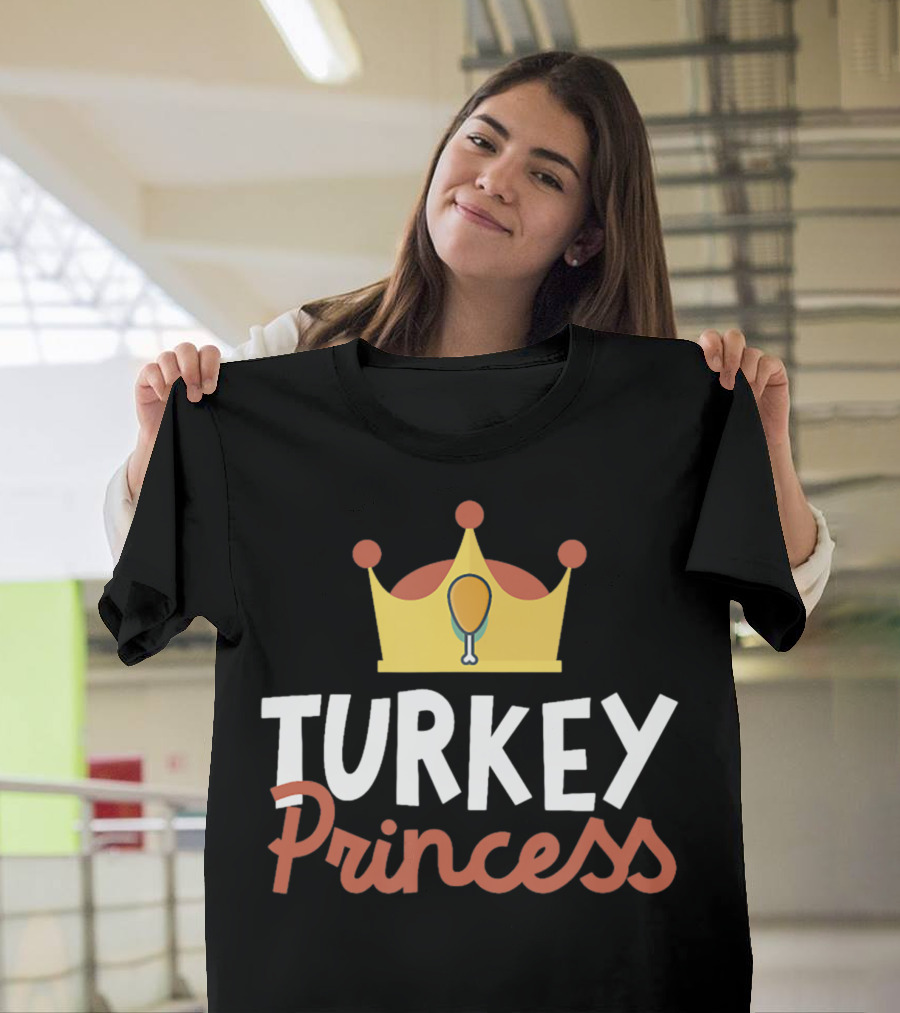 Turkey Princess Thanksgiving Crown T-Shirt