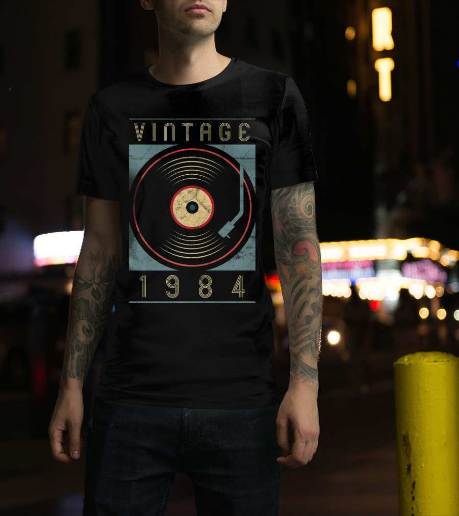 Vintage 1984 Vinyl Turntable T-Shirt