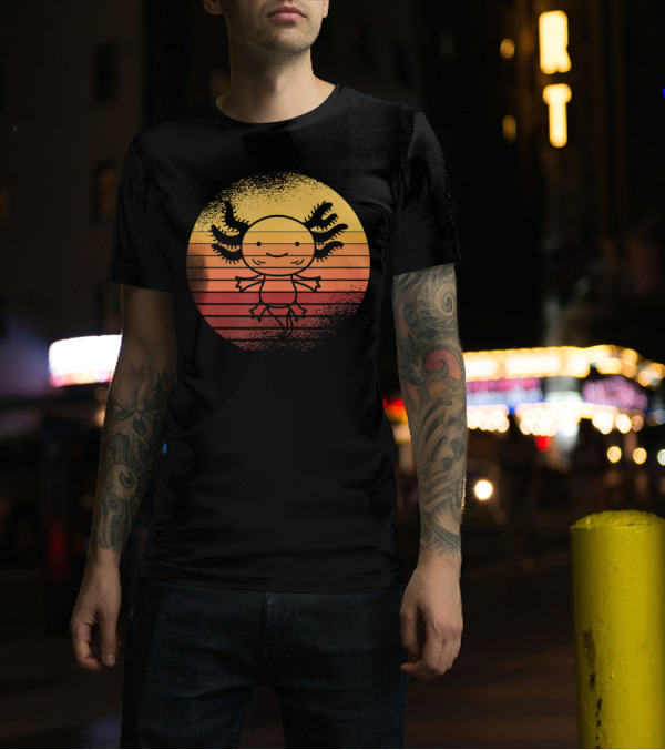 Vintage Axolotl Sunset For Salamander Owner T-Shirt