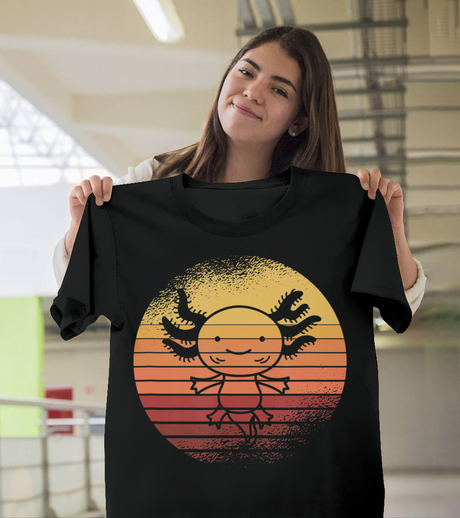 Vintage Axolotl Sunset for Salamander Owner T-Shirt
