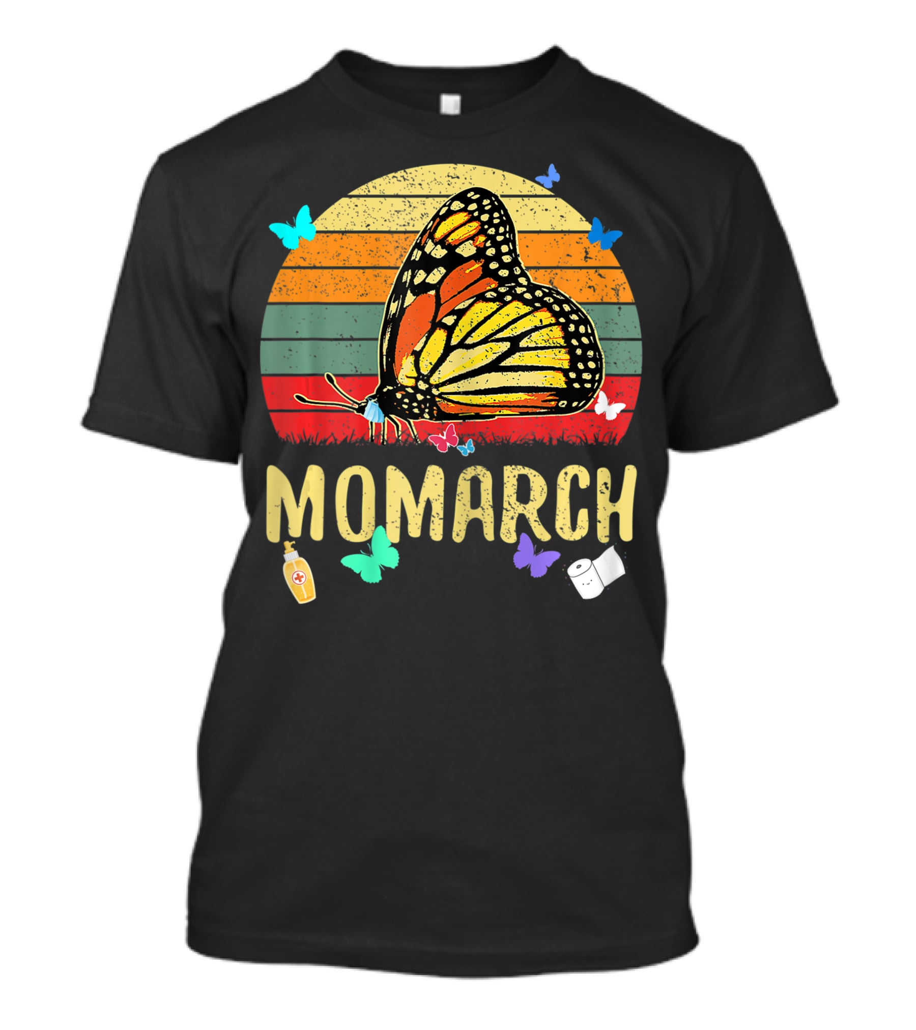 MOMARCH Butterfly Retro Sunset Plus Size T-Shirt