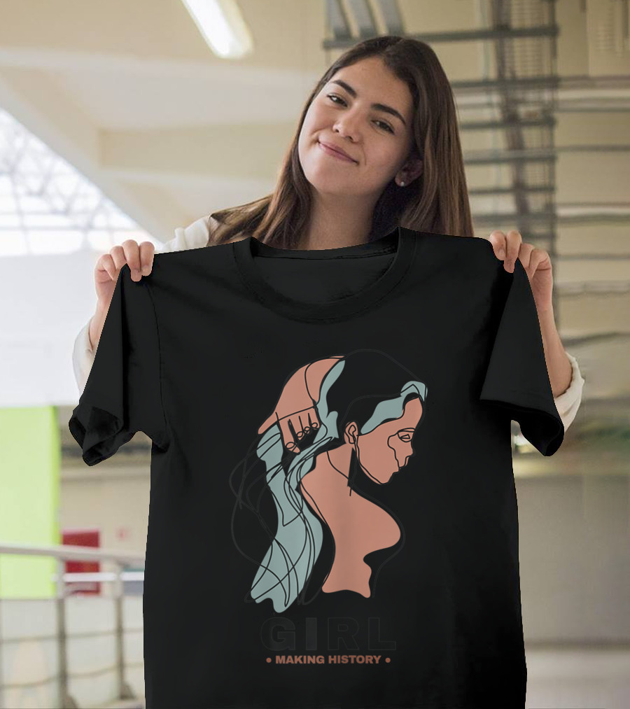 GIRL Making History Line Abstract Profile T-Shirt