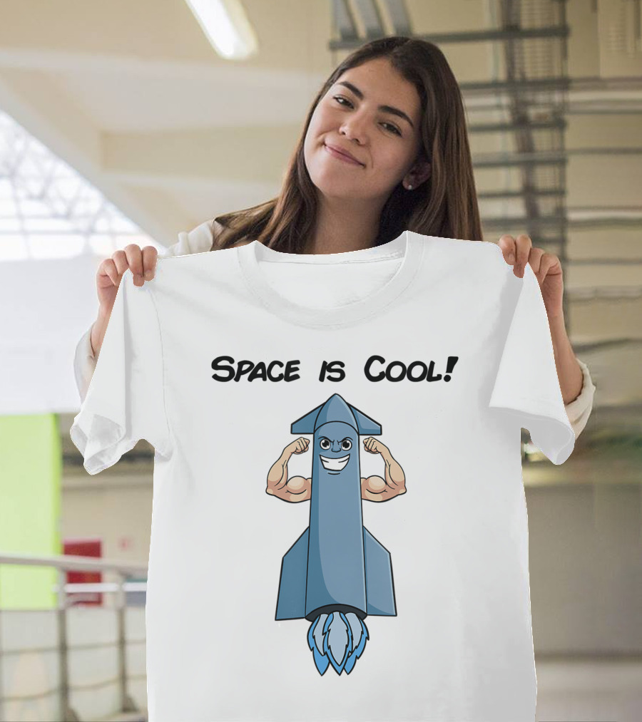 Space Is Cool Rocket Buff Emoji T-Shirt