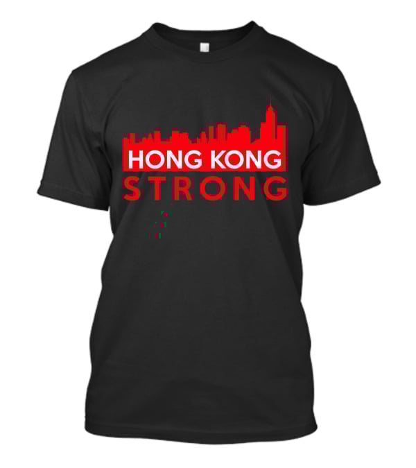 Hong Kong Strong City Red Skyline T-Shirt