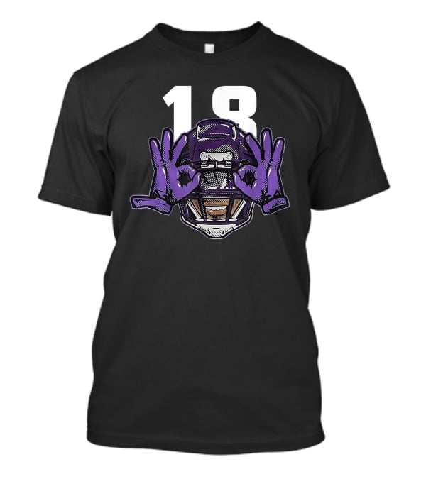 Griddy Celebration Purple Helmet 18 Gloves T-Shirt